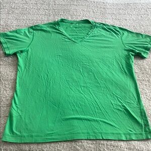 Lululemon Men's Green V-Neck Shirt